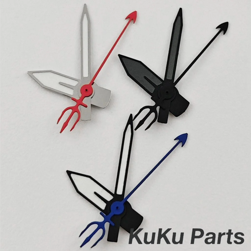C3 Green Super Luminous Watches Needles For NH34 NH35 NH36 NH38 NH70 Movement Trident Shaped Watches Pointers NH35 Hands Parts