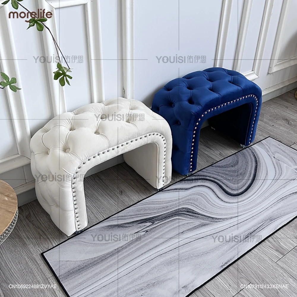 Light Luxury Style Household Shoe Changing Bench Wardrobe Sofa Stool Fashion Footstool Minimalist Dressing Chair Home Furniture