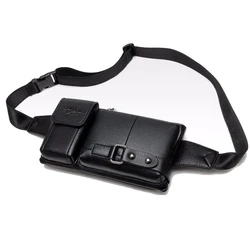 Bolso de hombro informal de cuero PU para hombre, bandolera de viaje, deportes al aire libre, paquete de mensajero, riñonera de pecho