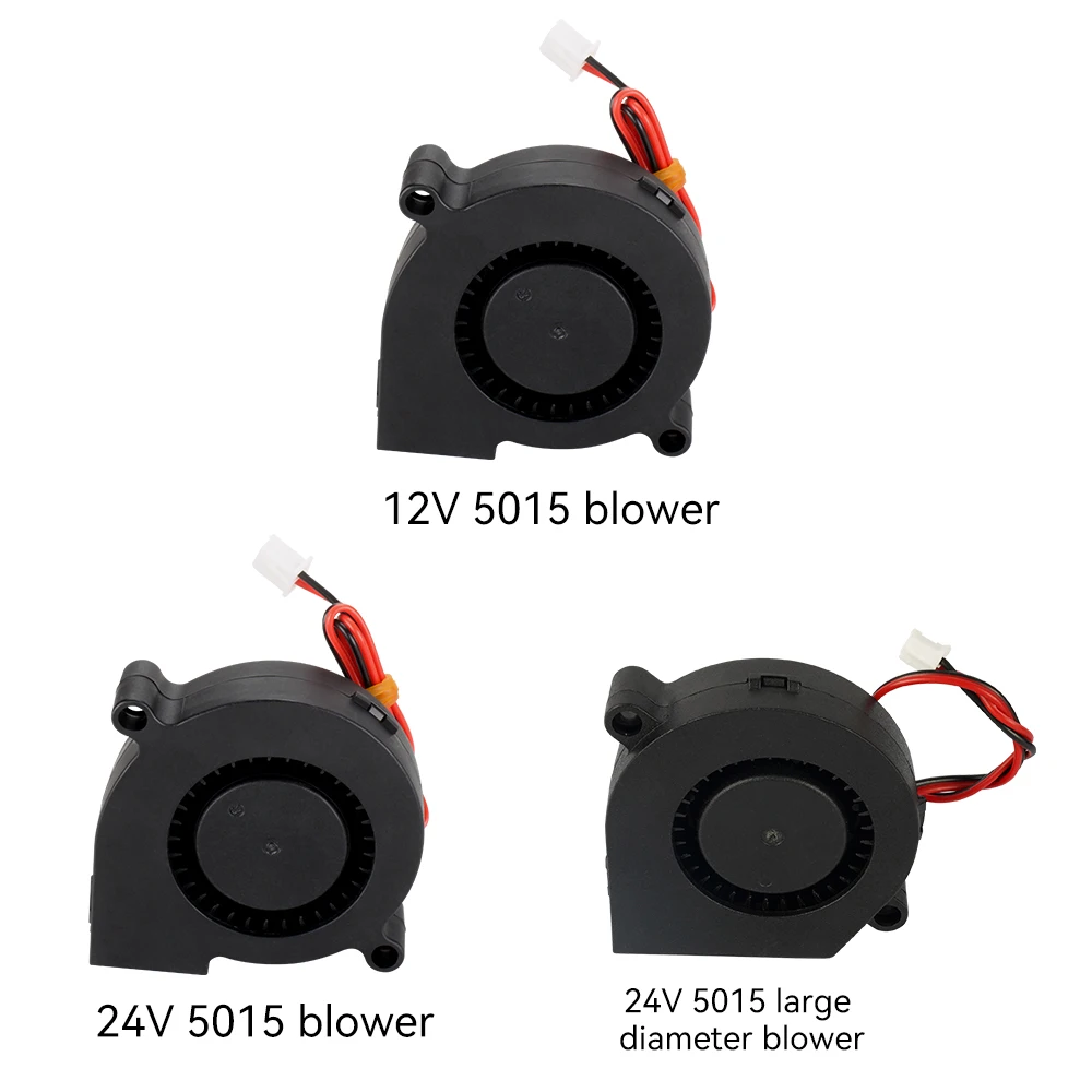 Powerful 5015 Cooling Turbo Fan 12V 24V 9500RPM Ball Bearing Large Air Outlet Blower Fan For 3D Printer Extruder DC Cooler