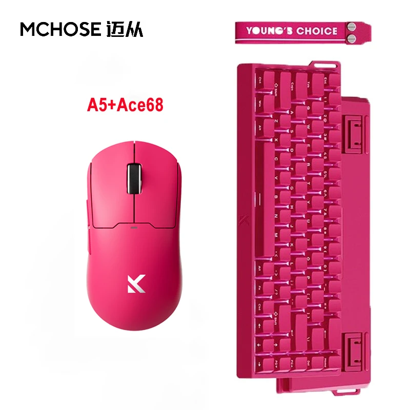 

MCHOSE ACE68 Magnetic Keyboard Wired Mechanical for Gaming 0.01mm RapidTrigg 8000Hz SOCD/Rs 0.125ms Jet 75 Keyboard A7 Mouse