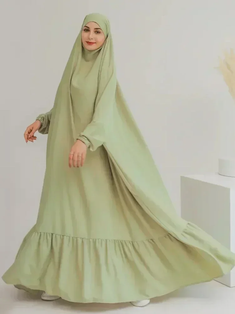 

Eid Hooded Abaya for Women Muslim Prayer Garment One Piece Jilbab Hijab Dress Ramadan Islam Clothes Dubai Turkey Djellaba Niqab