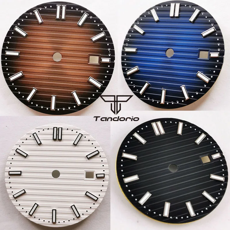 

31.7mm Brown/Blue/Black/White Watch Sterile Stripe Dial Fit for ETA 2836 2824 Mingzhu 2813 3804 Miyota 82 Series Movement