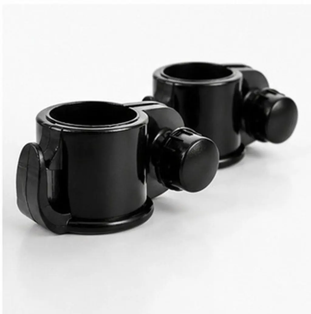 2 Pcs Festival Flags with Poles Holder Clips for Flagpole Outdoor Clamp Black Accessories outside Hooks