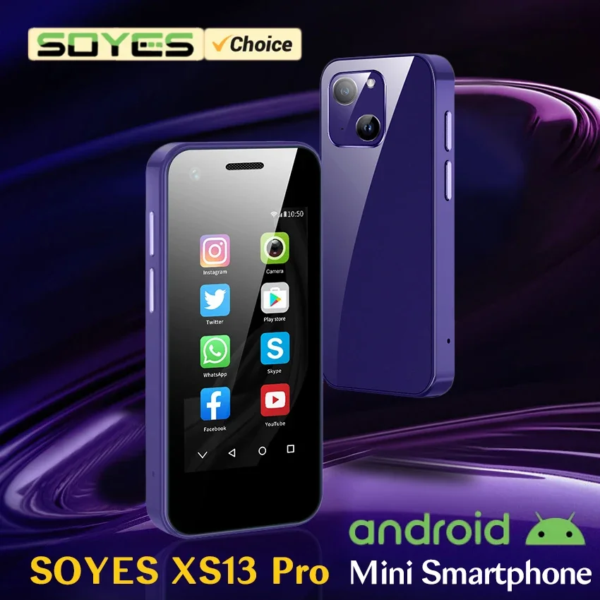 SOYES XS13 Pro Mini Smartphone 2.5'' Display Android 1GB RAM 8GB ROM Quad Core Google Play 3G WCDMA Small Phone