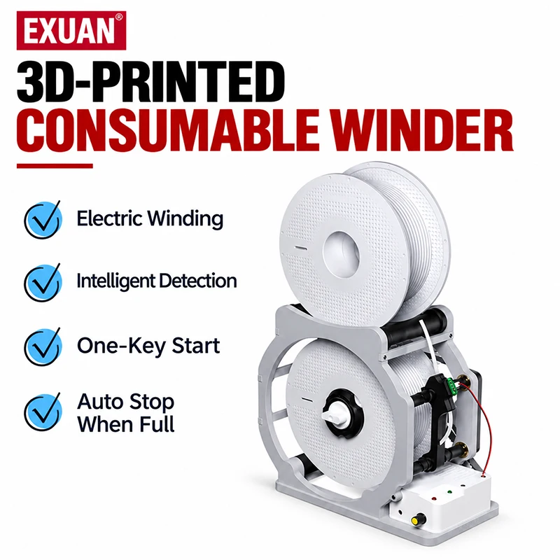 3D-Printed Consumable Winder Electric Wire Winding Machine 3D Printing Filament Winder Programming Winding Machine 220V/110V 30W