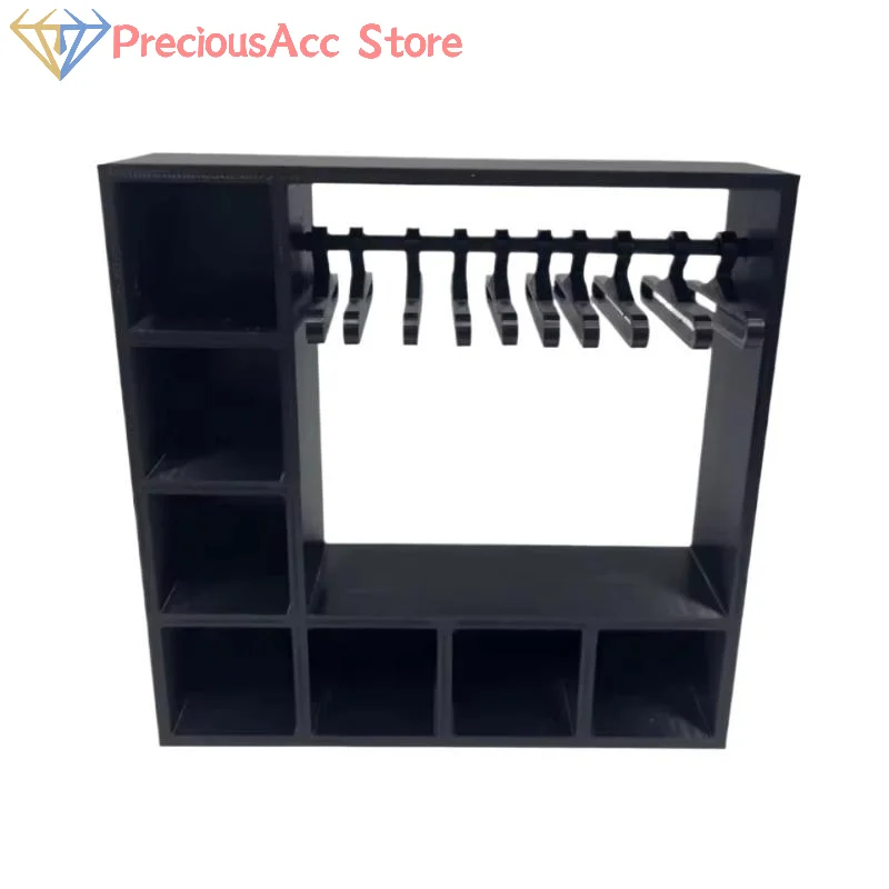 

Портативный шкаф для кукольной одежды большой емкости с 10-вешалками для хранения одежды для фигурок, прочная милая подставка для дисплея