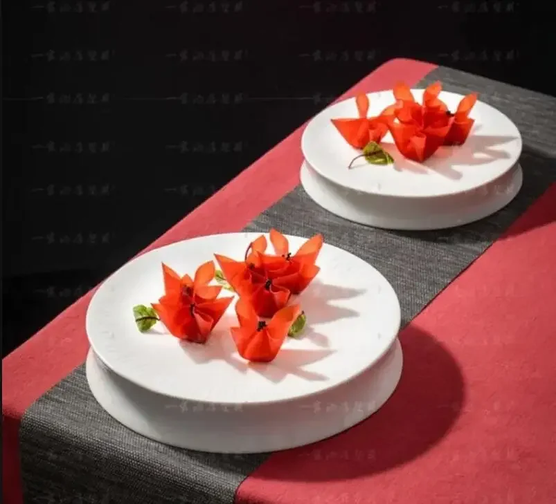 

Круглая керамическая тарелка, посуда для отеля и ресторана, декоративная посуда для стейка, барбекю, домашняя кухня, белый ужин