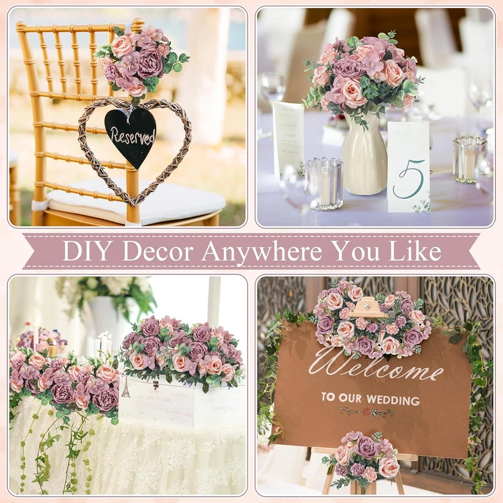 

10PcsArtificial Flower Silk Peony Hydrangea Wedding Garden Yard Arch Home Vase Festival Wreath Decor Floral Arrangement Diy Gift