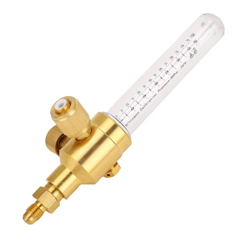 

Pure Copper Double Scale 1/4in Thread Inlet Outlet Connection Nitrogen Flow Indicator Meter