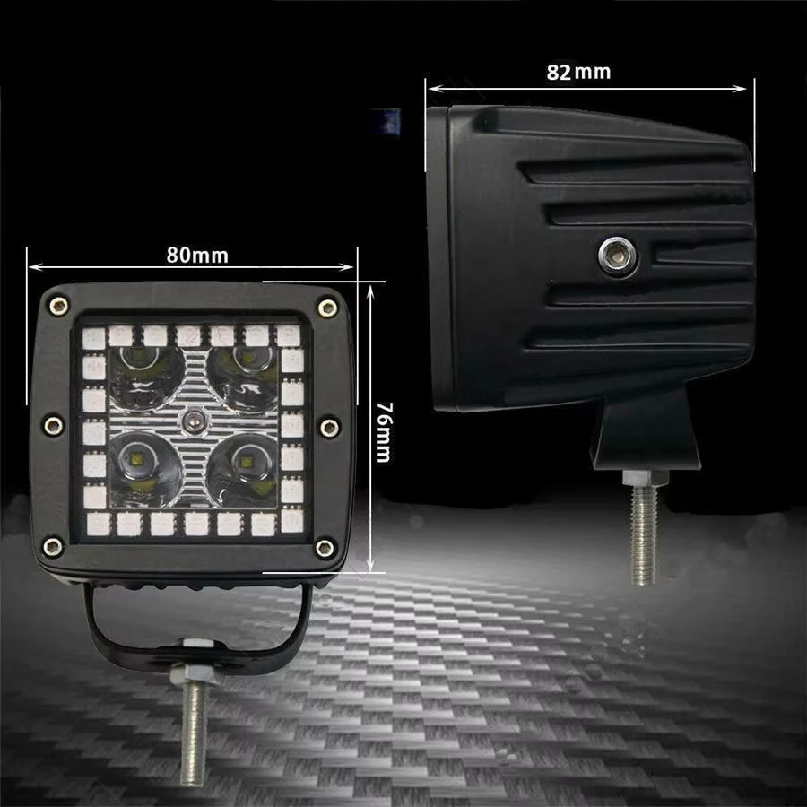 Greenshuo 4wd Accessories 4x4 Offroad Led Strobe Light Rgb Chasing Work Light APP & Remote Control