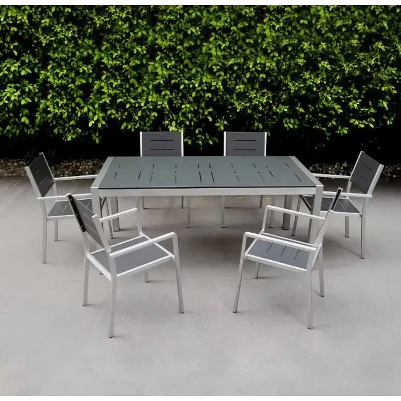 FOR FACTORY DIRECT HIGH QUALITY 6 SEATER DINING TABLE AND CHAIRS MODERN DESIGN OUTDOOR GARDEN FURNITURE PORTABLE FOR HOTELS