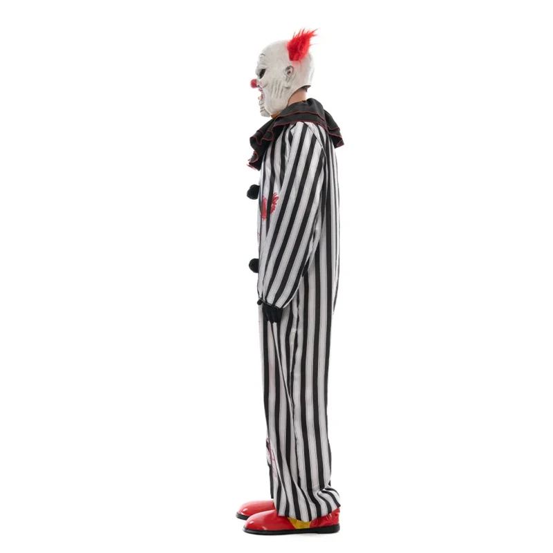 Snailify Gruseliges Clown-Kostüm für Herren, Halloween, blutiger Zirkus-Clown-Overall, Narr, Rollenspiel, Kostüm für Erwachsene, gruselige Masken, XC81