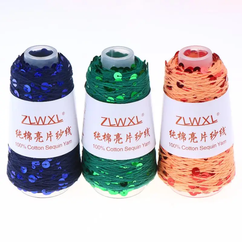 50g Pailletten-Baumwollgarn zum Handstricken Weicher Glitzerfaden DIY Kleidungszubehör Material