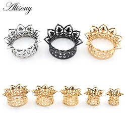 Alisouy 2PCS Alloy Casting Hollow Sun Flower Flared Ear Tunnels Plugs Expander Stretcher Gauges Earrings Piercing Body Jewelry