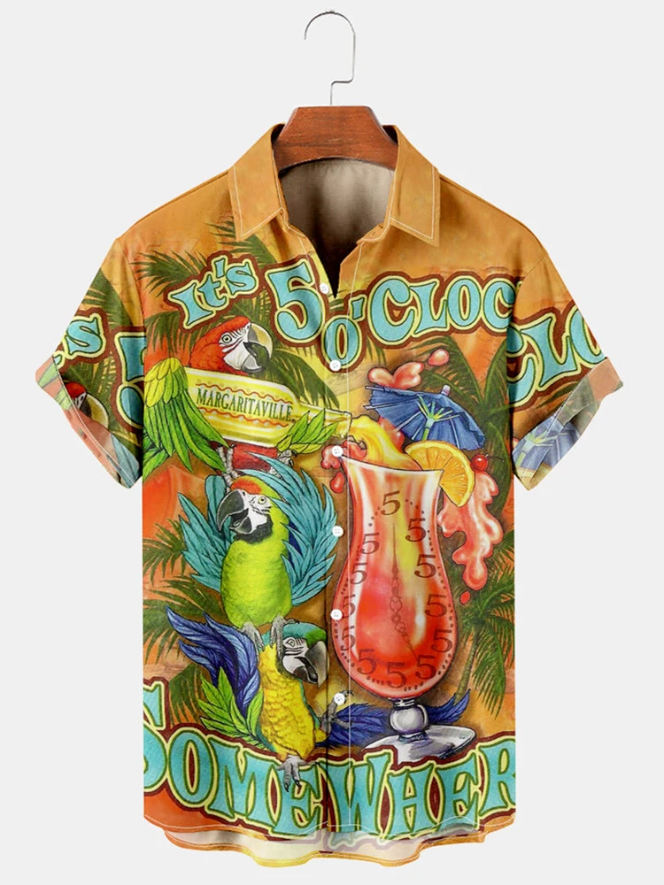 2023 Hawaiian Tropical Shirts For Men 3d Beach Holiday Short Sleeve Summer Oversized Tops Tee Shirt Man Floral Blouse 5xl Camisa