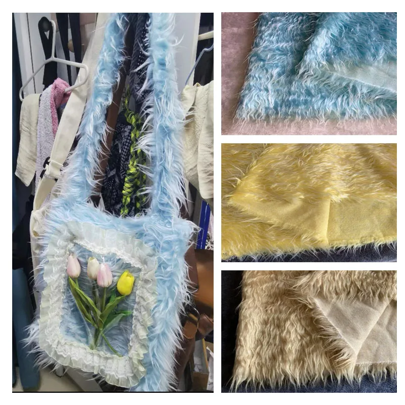 White Washed Plush Fabric By The Meter for Carpet Furniture Decoration Toy Skirts Sewing Smooth Fake Fur Textile Soft Breathable