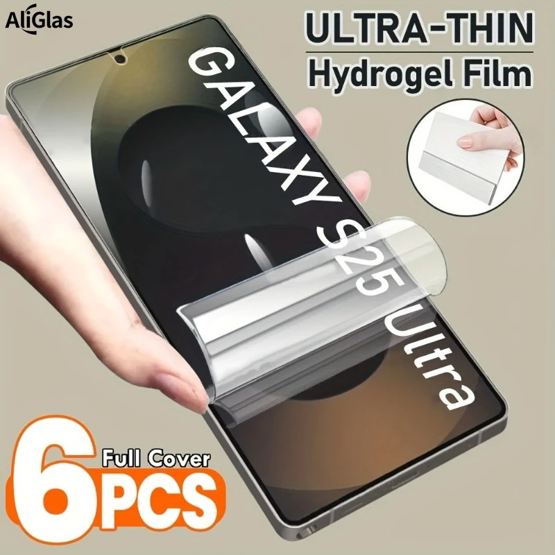 6er-Pack flexible Hydrogel-Displayschutzfolien für Samsung Galaxy S24 S25 Ultra S25 S24 FE S23 S22 S21 Plus S25 S24Plus Hydrogelfolie