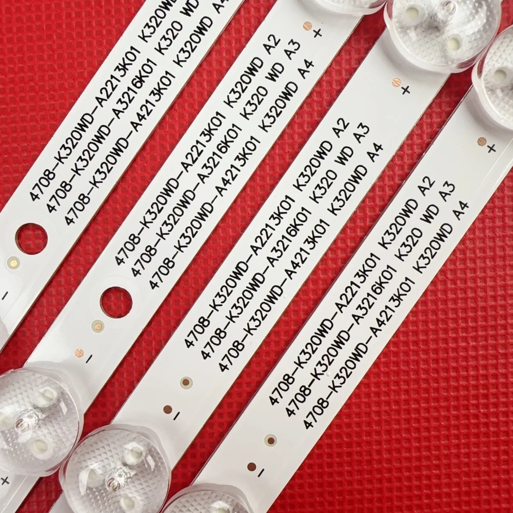 Striscia di retroilluminazione a LED per 4708-K320WD-A2213K01 A4213K01 HORIZONT 32LE3181 32s1750ev AOC LE32M3570/60 LE32D59 32PFL3045 32S1750EV