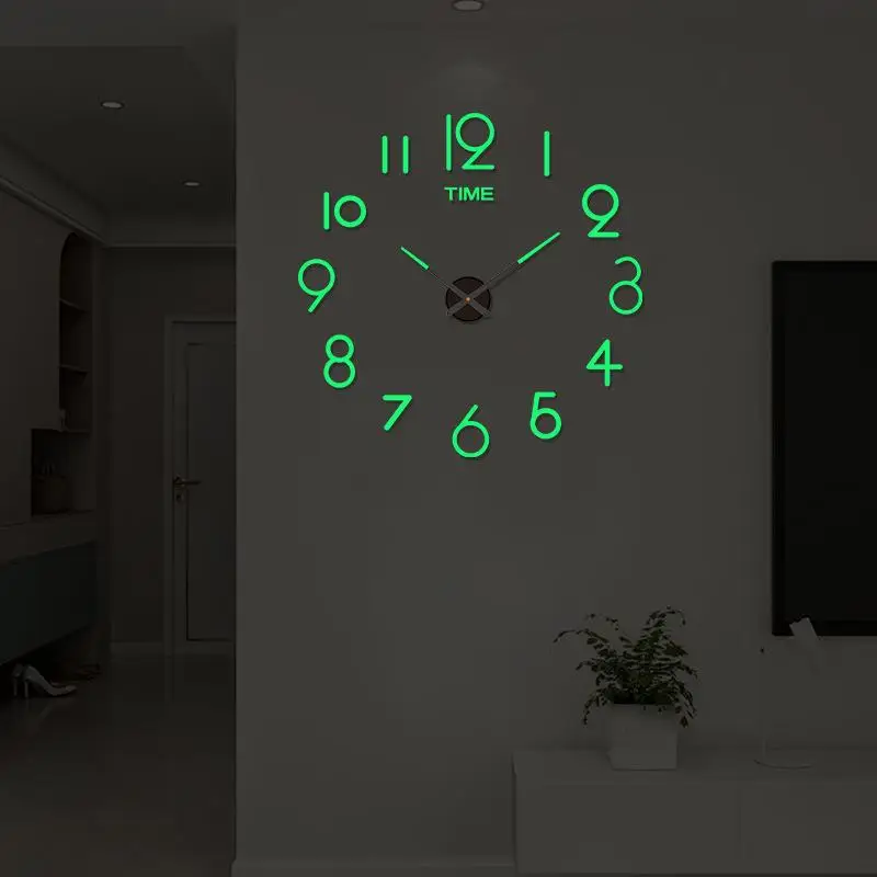 Large 3D DIY Wall Clock 2026 Modern Design Quartz Acrylic Mirror Sticker Silent for Home Living Room Decor view 2