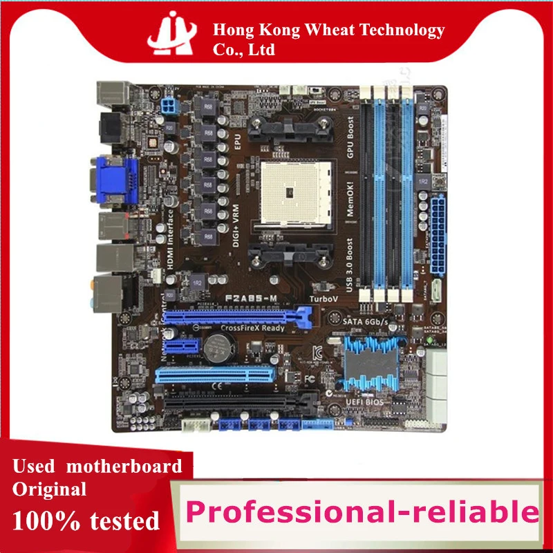 Para amd a85 F2A85-M placa-mãe usado soquete original fm2 ddr3 64gb usb2.0 usb3.0 sata3 desktop mainboard