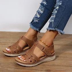 Women's Simple Wedge Sandals, Casual Ankle Strap Platform Sandals, Women's Comfortable Sandals