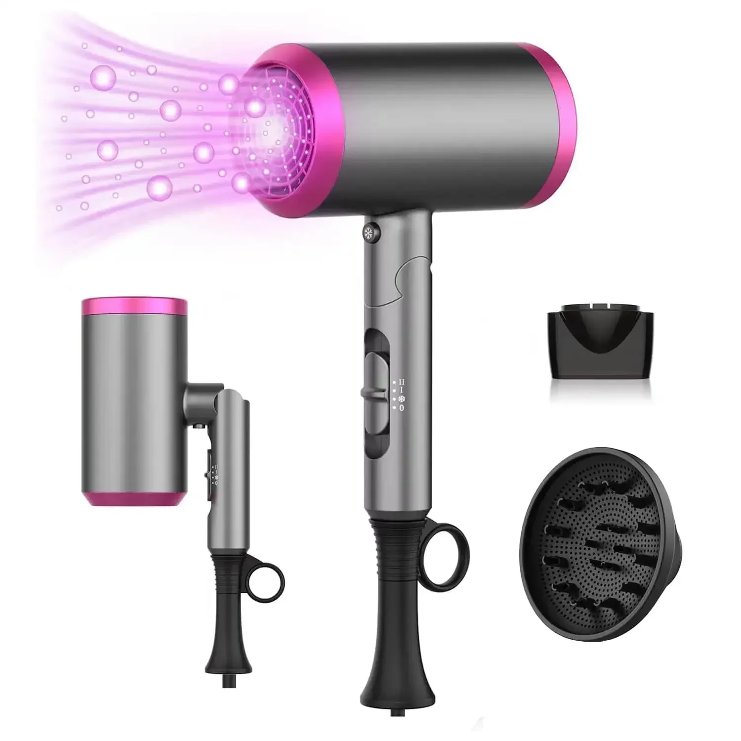 

Hair Dryer, SZRSTH 1800W Professional Ionic Hair Dryer for Hair Care, 2 Concentrated Air Nozzles 1 Diffuser, Home Salon Travel