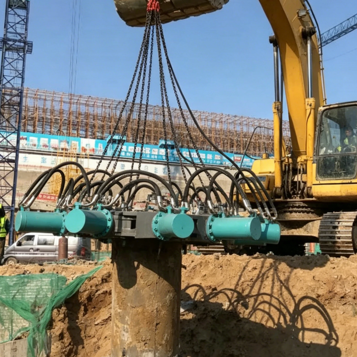 Customized Pile Cutter Hydraulic Concrete Pile Breaker Excavatorattachment Round Pile ISO High