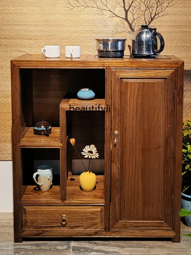 Living Room TV Cabinet next to Clothes Closet Tea Side Cabinet Tea Cabinet Kettle Integrated Storage Rack Drinking Cabinet