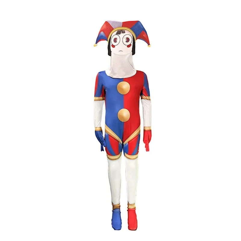 The Amazing Digital Circus Cosplay Costume Anime Clown Pomni Jax ragatha Costumes Jumpsuit Mask Halloween for kids boy girls