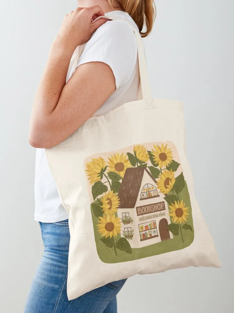 Sunflower Bookshop Tote Bag bags luxury women Shopping bags Women's shopper bag bag for beach