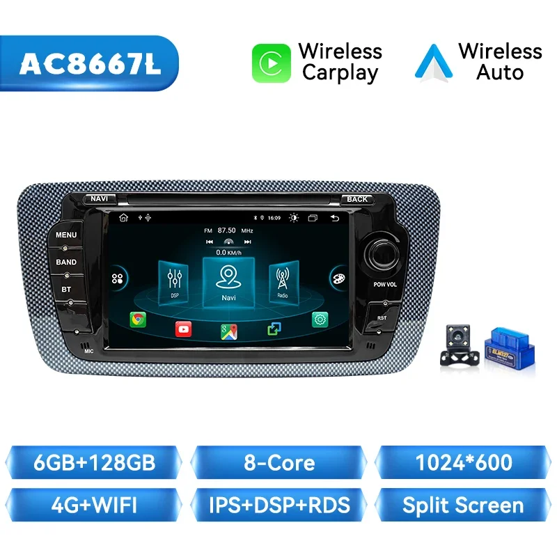 Xonrich Draadloze Carplay Android Auto Autoradio Speler Voor Stoel Ibiza 6j 2009-2013 Multimedia No 2 Din Gps Navigatie Head Unit