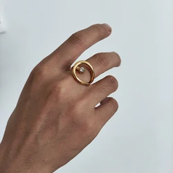 Cz stone abnormal rings stainless steel rings for women minimalist simple dainty jewelry delicate unique jewelry waterpoof