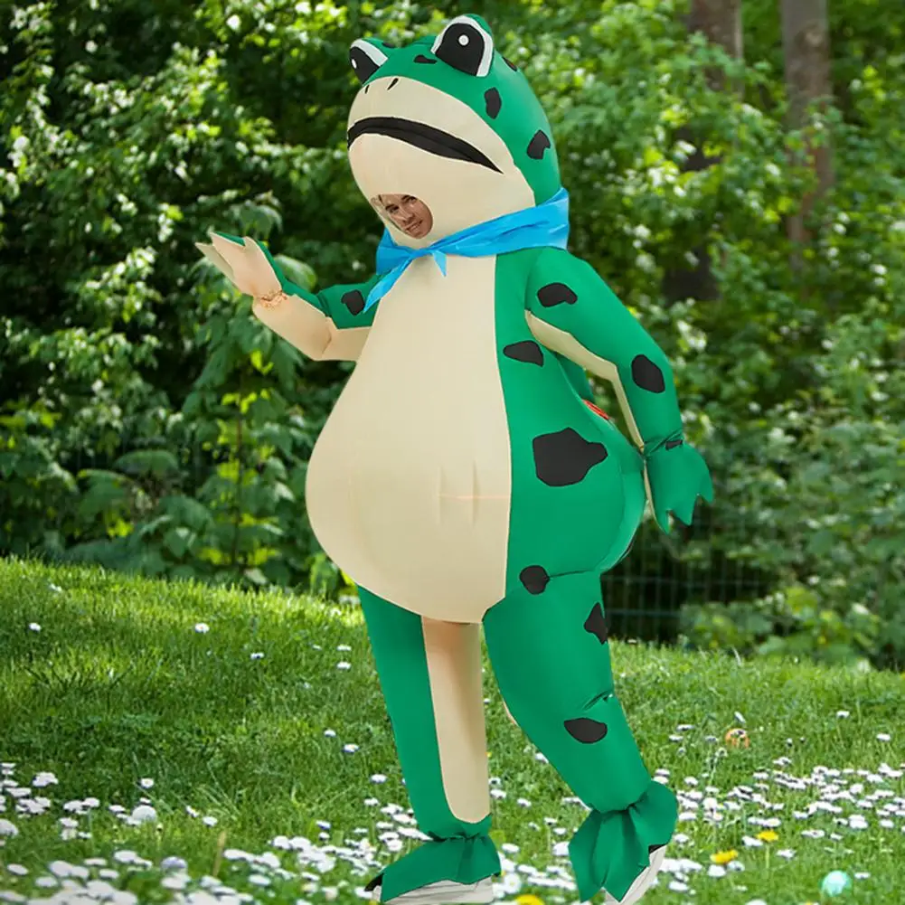 Inflatable Costume Leak-proof Frog Inflatable Clothes Novelty Adults Funny Green Frog Cosplay Inflatable Clothes Party Supply