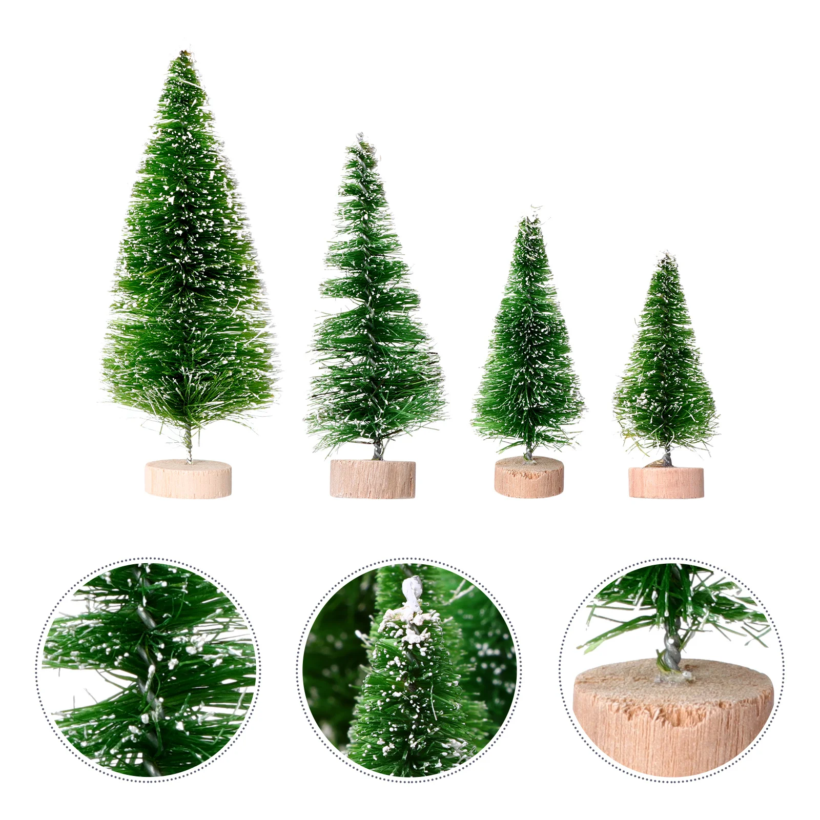 

30 Pcs Christmas Decorations Small Tree Props Mini Train Display Xmas Green Desktop