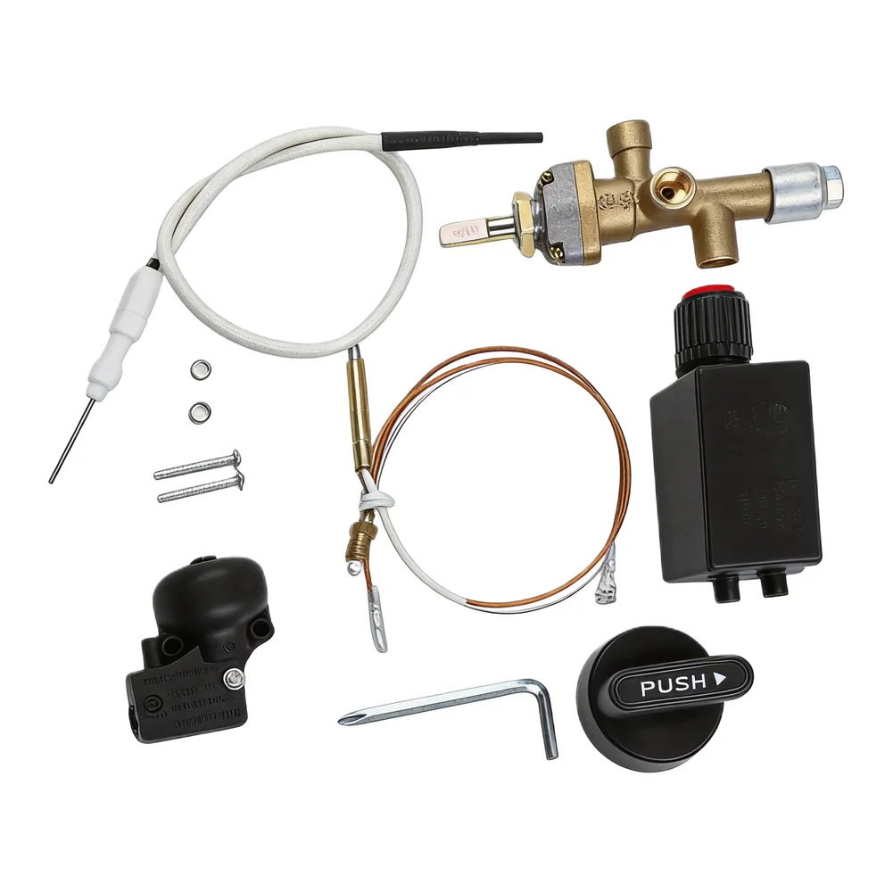 7pcs Patio Gas Heater Replacement Safety Kit with Thermocouple Control Valve and Igniter for Reliable and Safe Outdoor Heating
