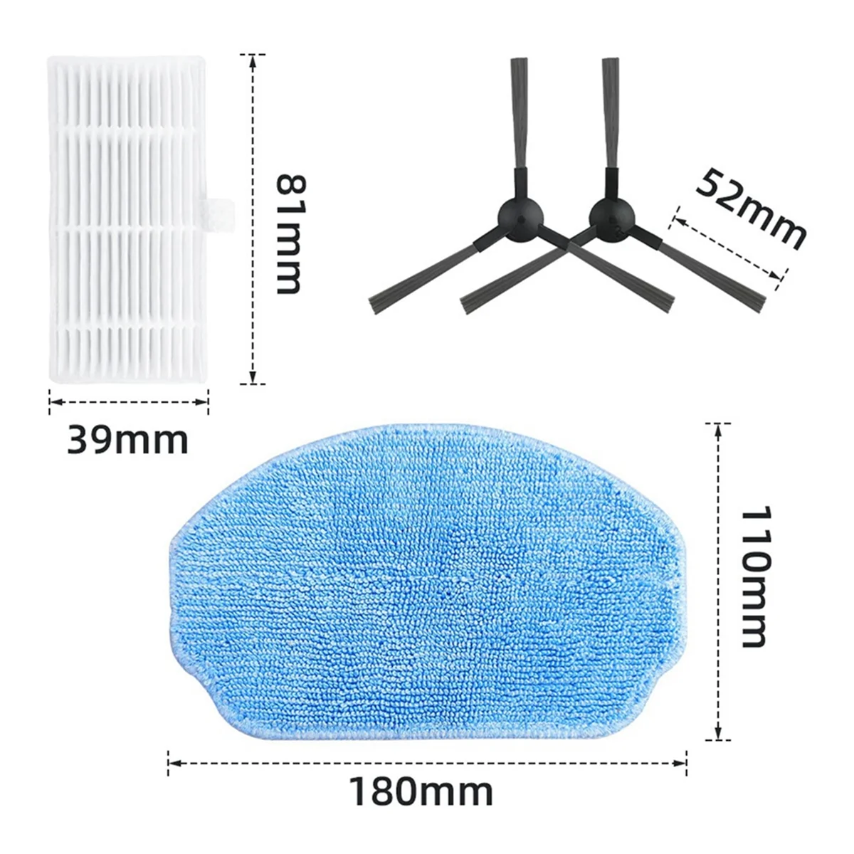 Für Kabum Smart 100 / GTTVO EICOBOT/ MANVINS LCrock G20 Bürstenfilter Mopp Teile-A99X