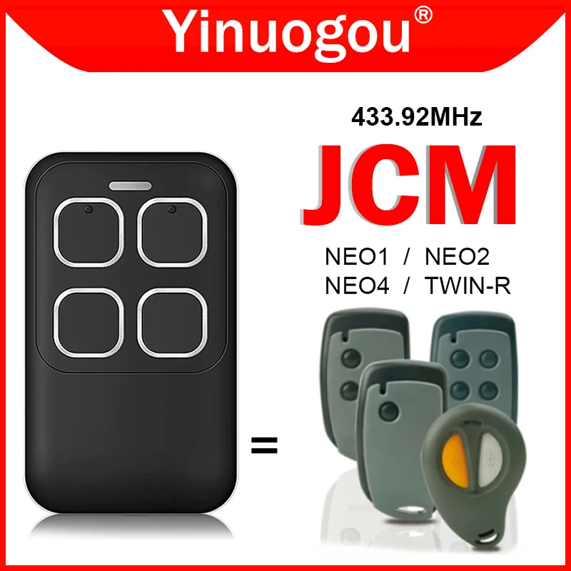 JCM NEO1 NEO2 NEO4 TWIN-R Garage Door Remote Control Duplicator 433.92MHz Rolling Code JCM Remote Control Garage Door Opener