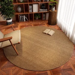 Brown Round Carpet for Living Room French Simple Bedroom Bedside Soft Rug Home Study Computer Swivel Chair Floor Mat Alfombra 러그