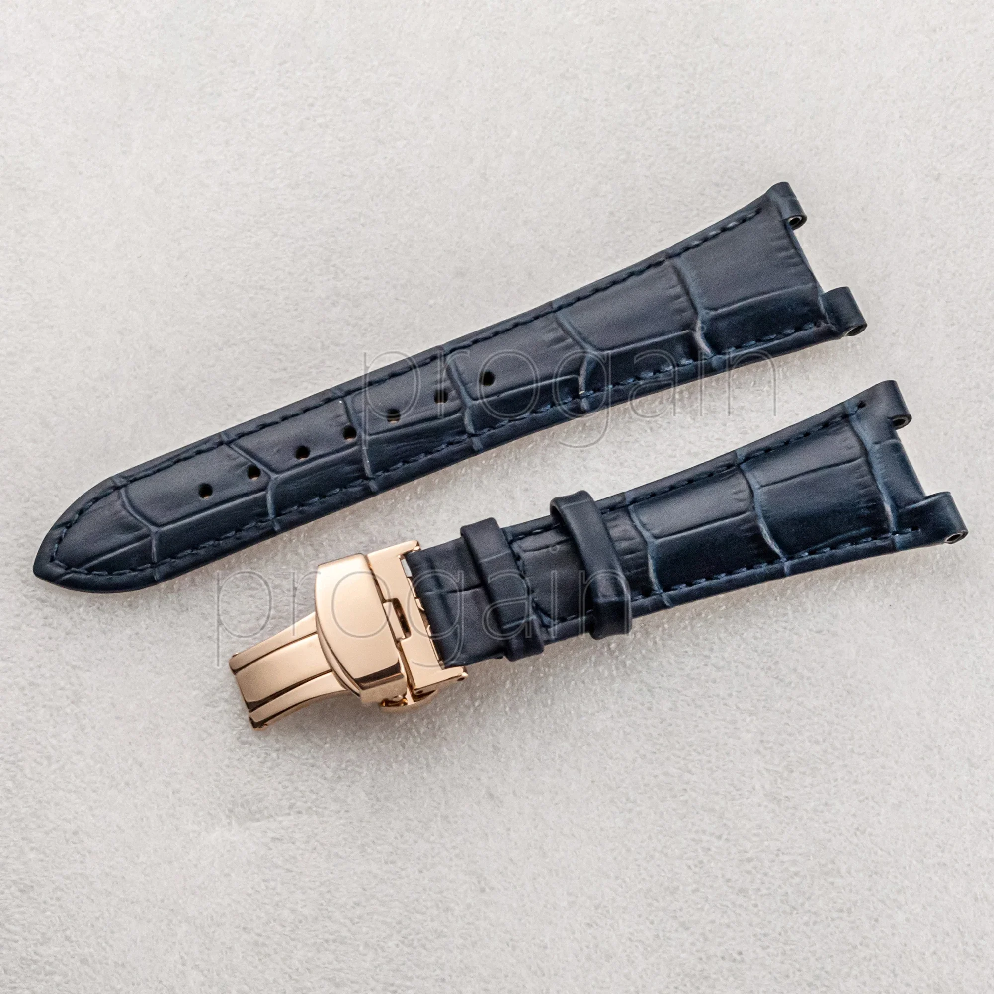 

Classical 25mm Genuine Leather Watchbands With Stainless Steel Butterfly Buckle Wristwatch Strap watch replacements mod Parts