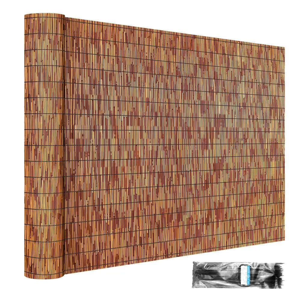 

Рулонный забор из тростника, высотой 4 фута, для балкона, патио, сада, двора, 4 фута x 16,4 фута, для обеспечения приватности, коричневый