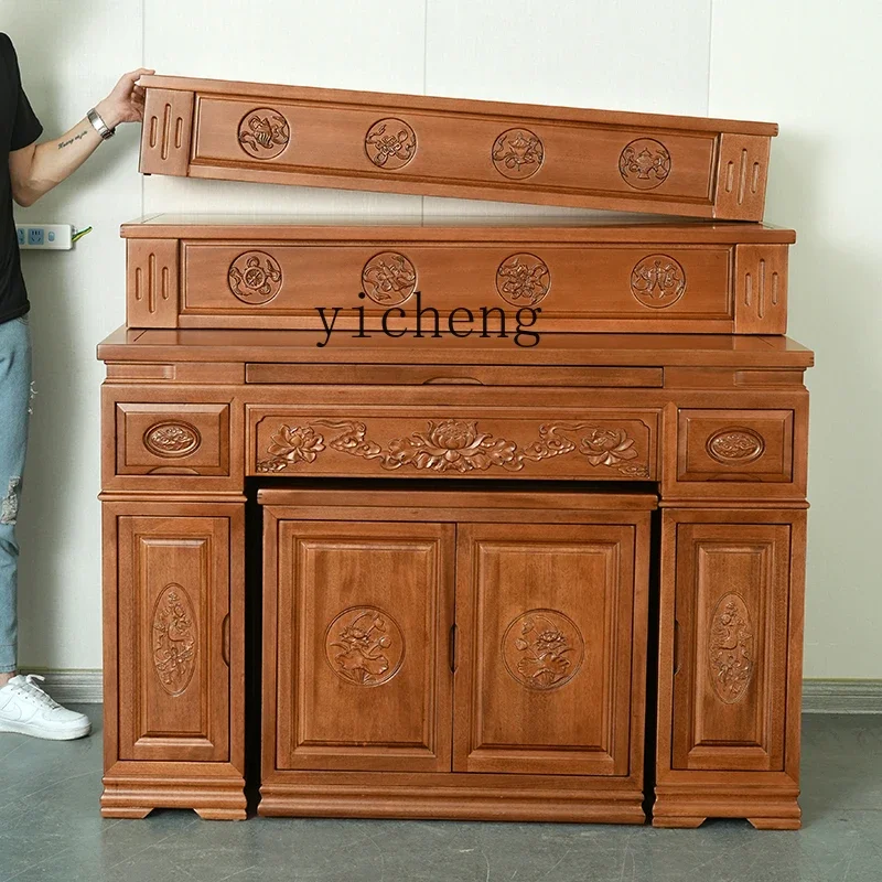 

L1 table Solid wood incense case Household Buddhist shrine, incense table on the shrine, three-layer table