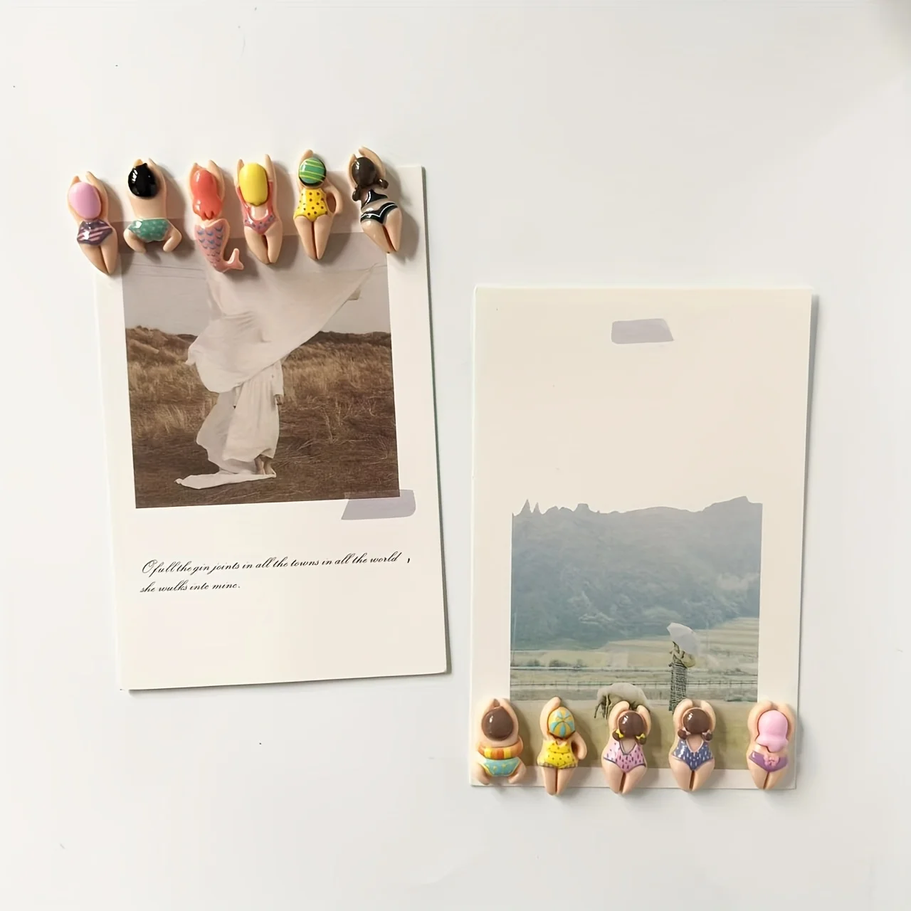 6pcs/11pcs Swimming Little People Resin Fridge Magnets, Cute Magnetic Home Decoration, Gift for Friends and Family.