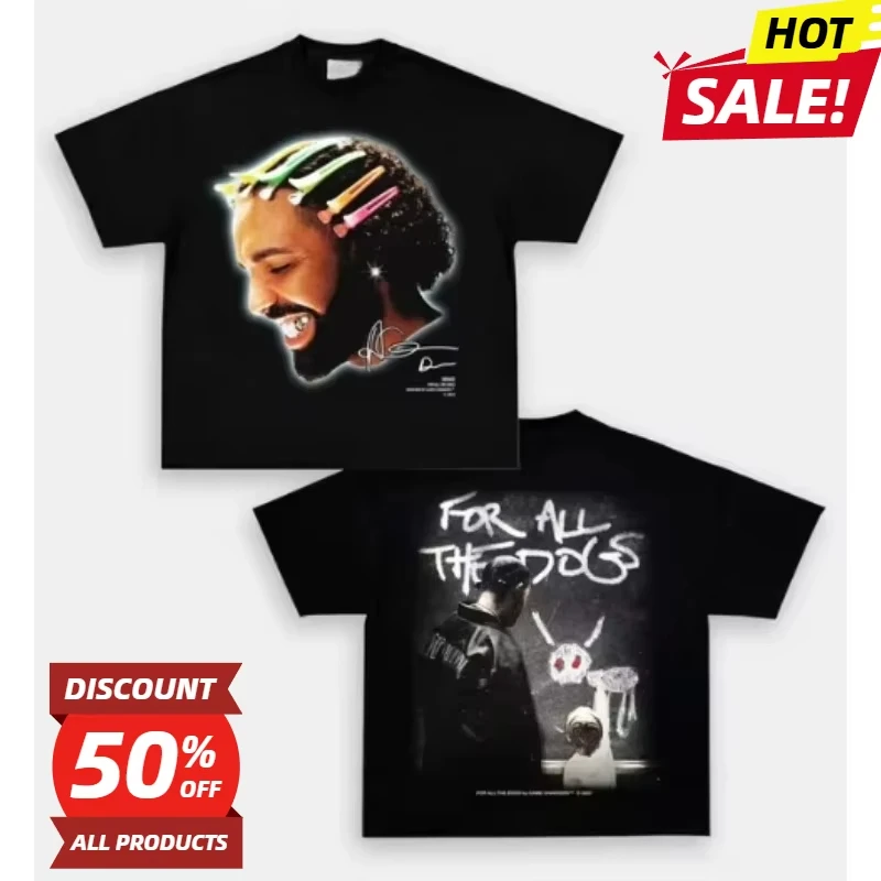 

Мужская хлопковая футболка с рэпером Дрейком для всех собак, летняя модная футболка с короткими рукавами, приятная для кожи футболка для взрослых и подростков