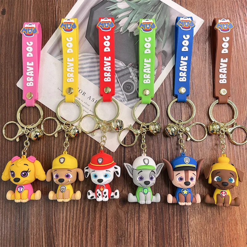 New Animated Cute Puppy Woof Paw Team Keychain Couple Keychain Bag Car Keychain Gift Funny Patrol Doll Creative Birthday Gifts