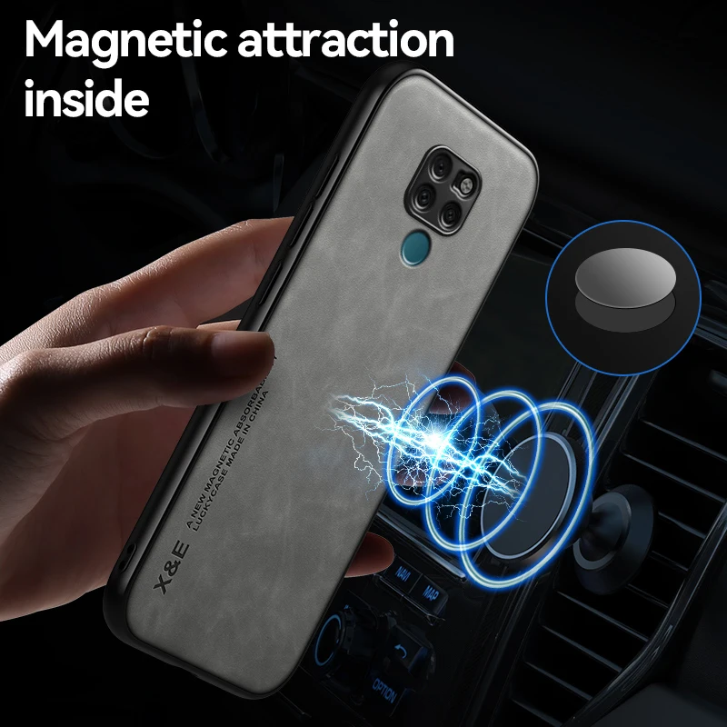Sheepskin Leather Case For Huawei Mate 20X Mate 20 Pro Magnetic Shockproof Protective Case Phone Cover Silicone Soft Phone Shell