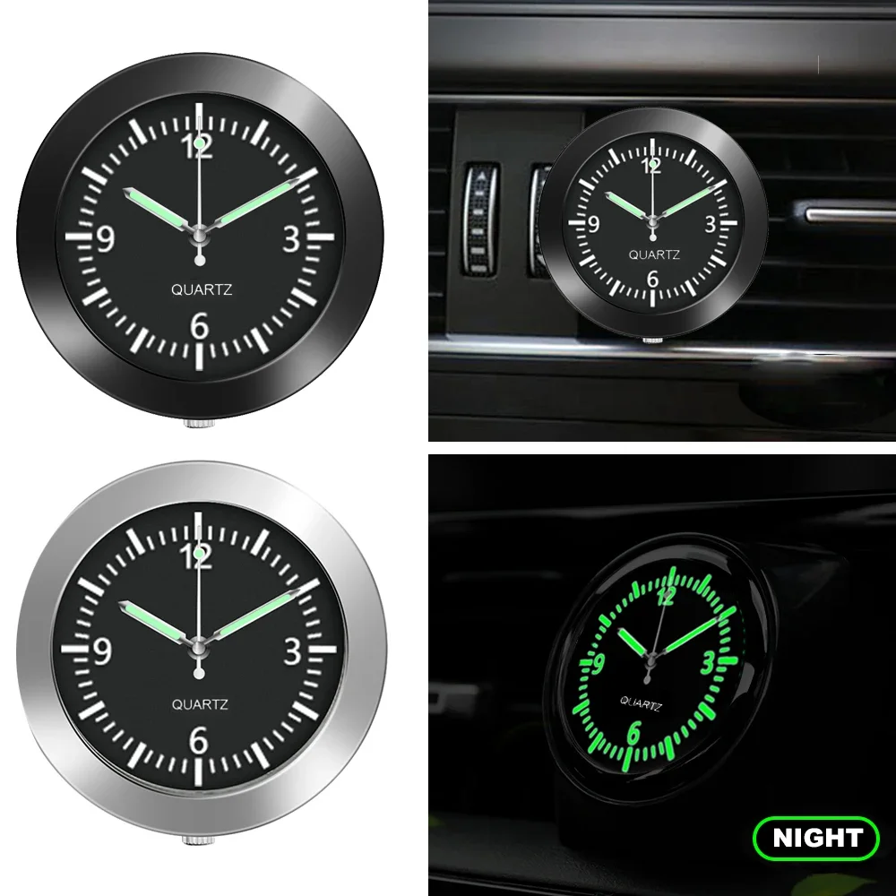 Car Clock Luminous double-sided adhesive quartz Watch Mechanics Quartz Clocks Auto Ornament