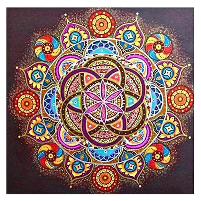 

Adult Paint By Number Kits No Canvas 16X20 Inch DIY Acrylic Painting Kit For Kids & Adults Beginner - Mandala Flower