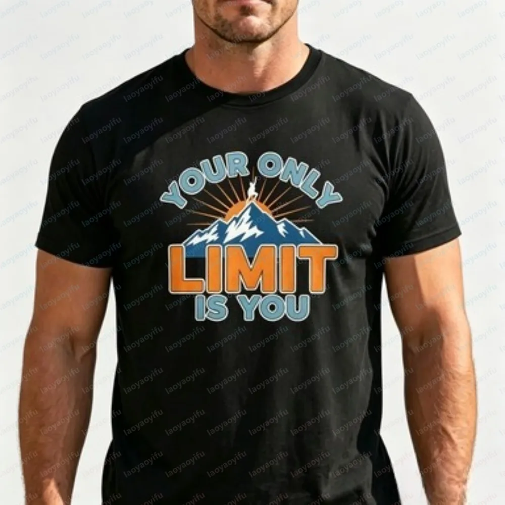 Camiseta de Verano de Manga Corta Unisex, Estilo Vintage, Aventura, Amanecer, Montaña, Estampado con Letras Inspiradoras, Camisetas Casuales a la Moda