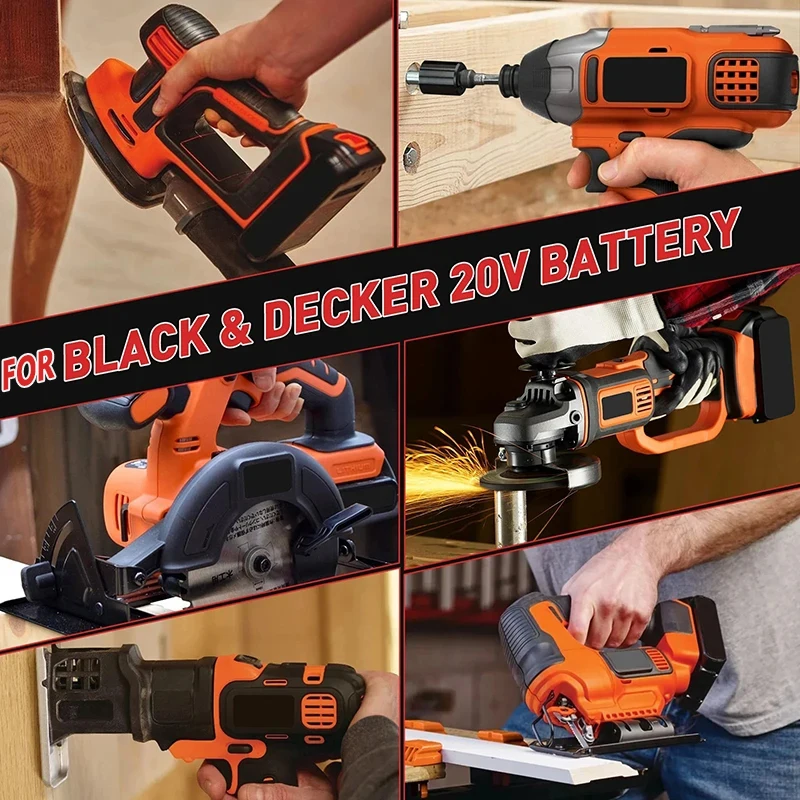 BL2018 Replacement Battery Compatible with Black & Decker 20V LBXR20 LB20 LBX20 3.0Ah/4.0Ah/6.0Ah/8.0Ah Lithium Battery